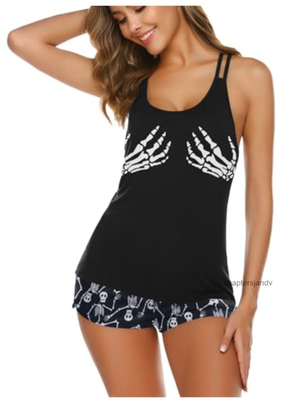 Sleeveless Cami Pajama Set Tank Top & Boxer Shorts Soft Sleepwear